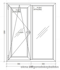 Окно двухстворчатое Windoff's. Киев и Бровары - 1370 грн.